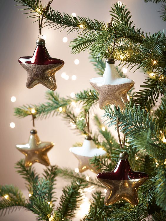 goud-dip-kerstmis-sterren