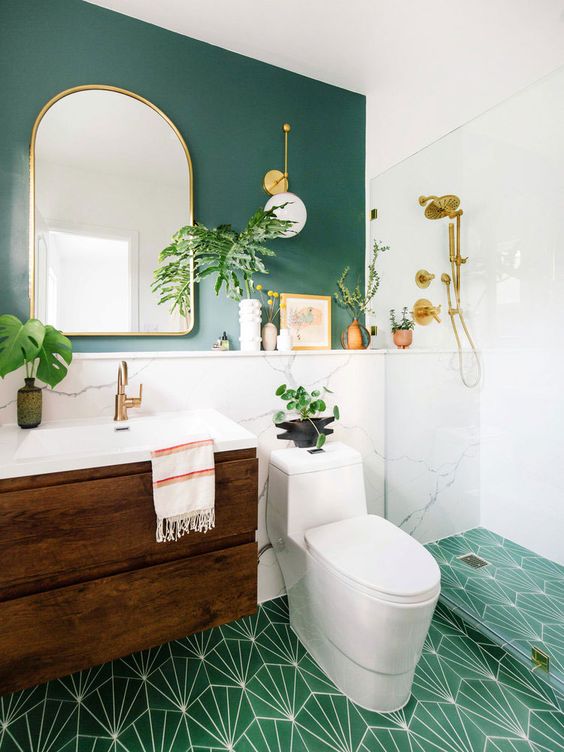 badkamer ideeën groene badkamer