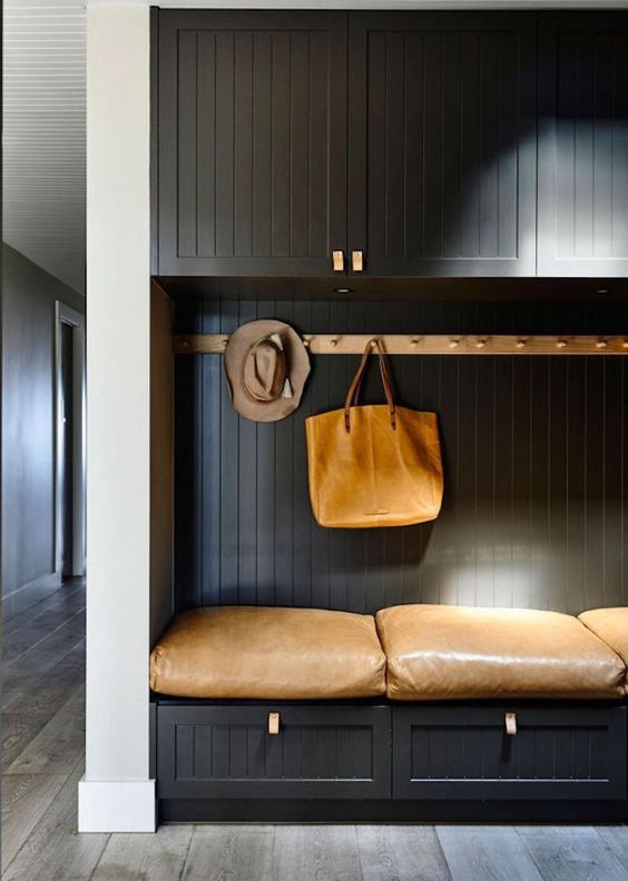 cognac leren kussen