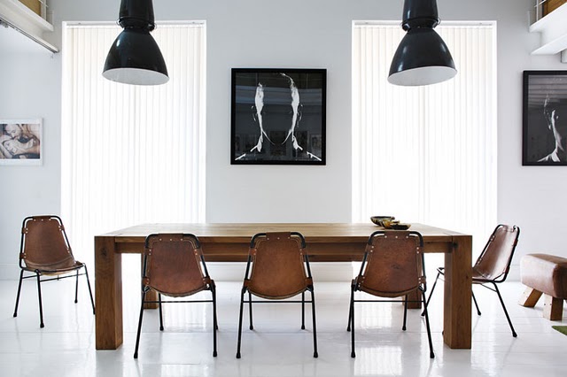 Cognac leren eetkamerstoelen