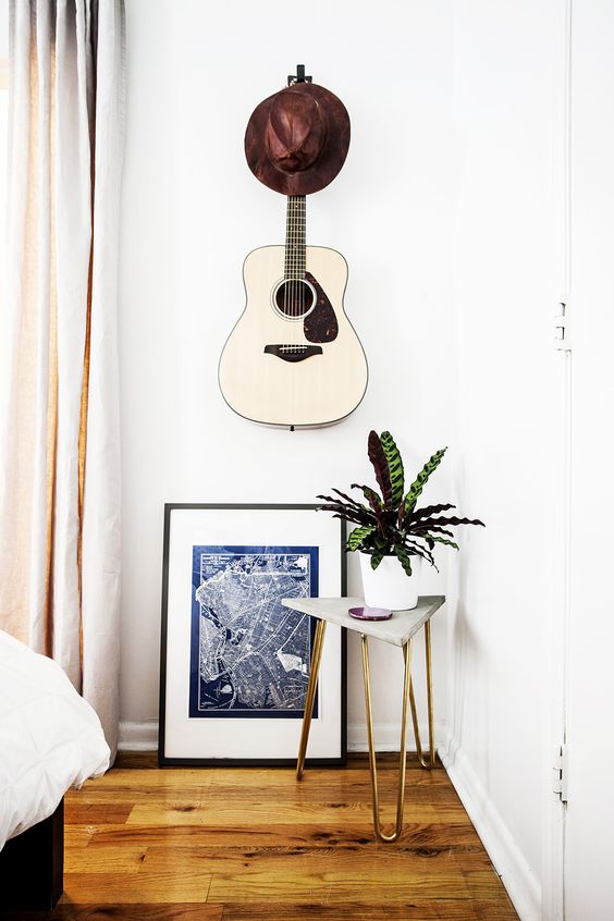 Gitaar aan de muur Gitaar aan de muur
