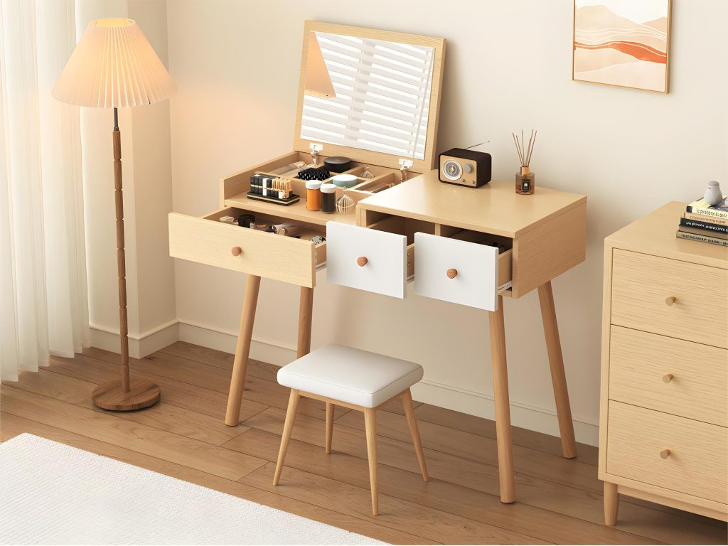 kaptafel opbergspiegel 3 laden