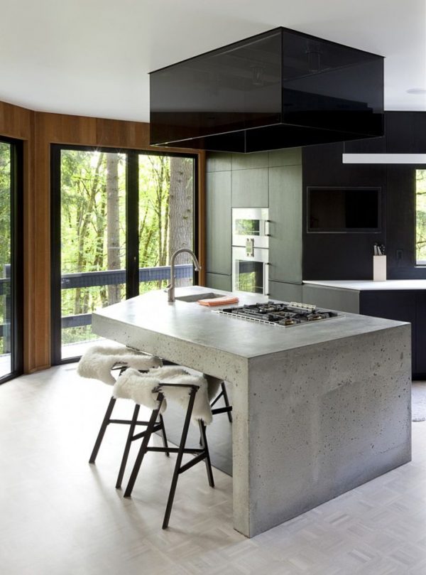 keuken eiland beton zwart