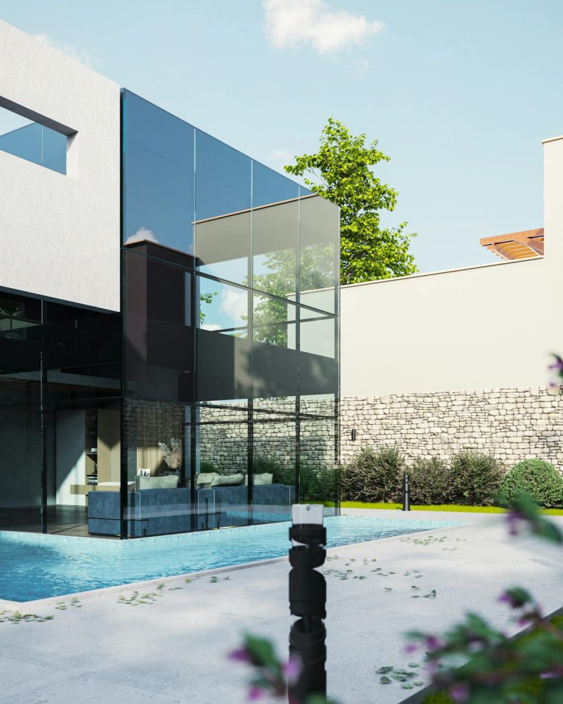mooie aluminium deuren met veel glas woning