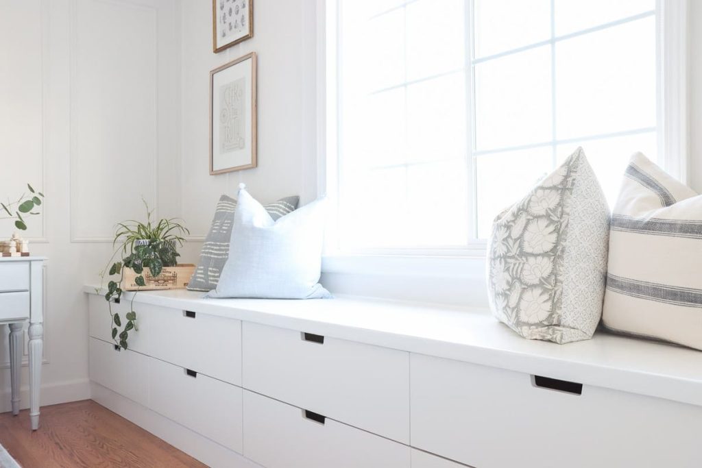 vensterbank zitje diy ikea nordili ladekasten